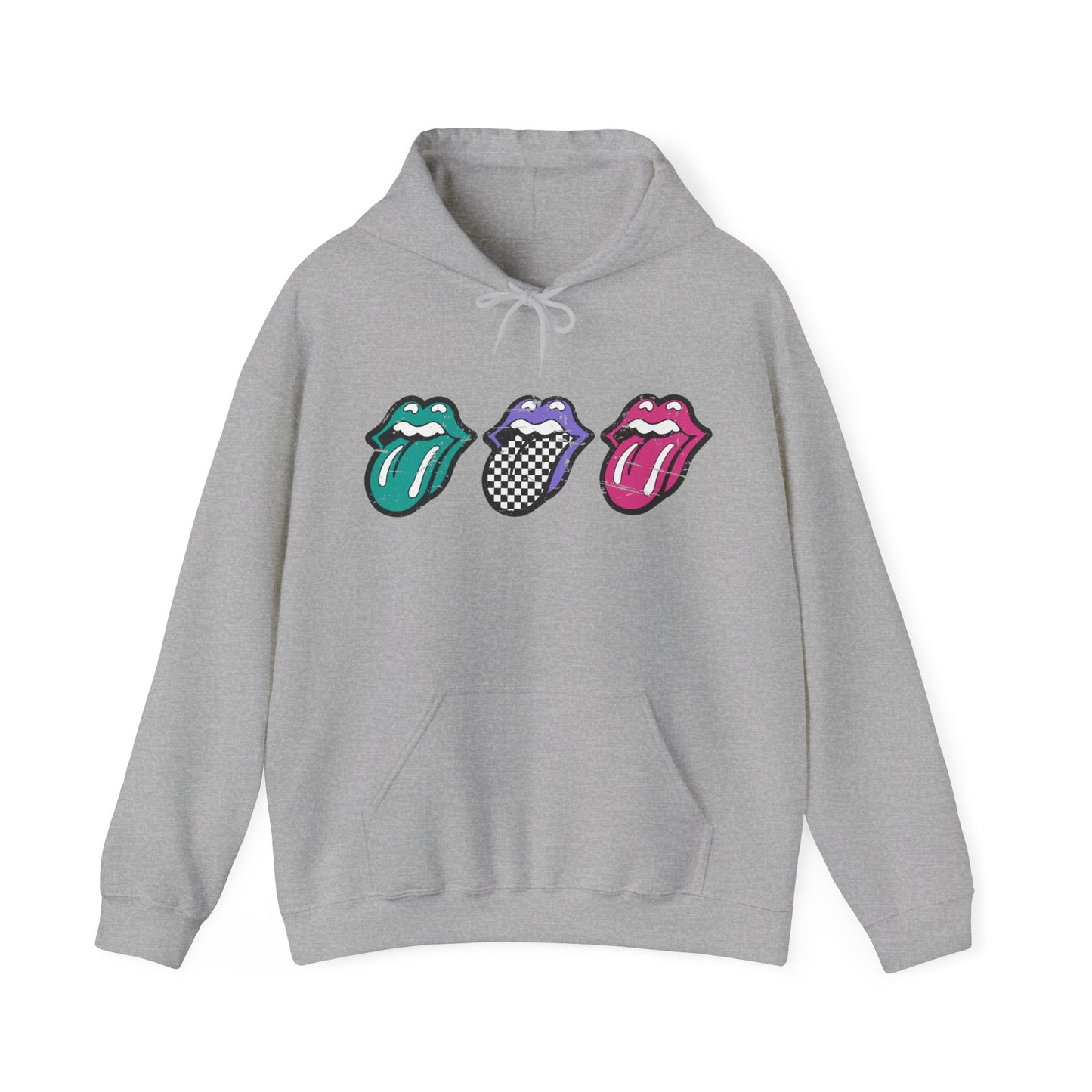 Checkered Tongue- Adult Hooded Sweatshirt