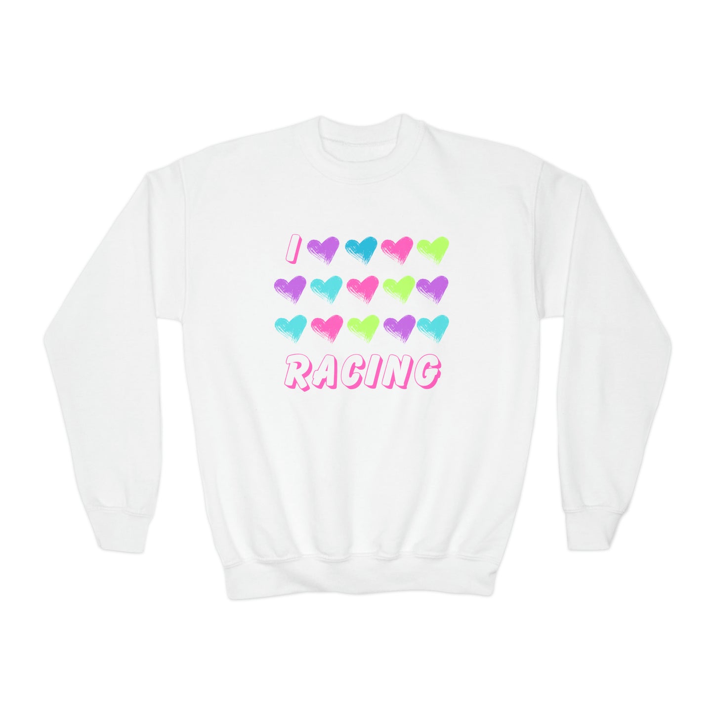 I Love Racing - Youth Crewneck Sweatshirt
