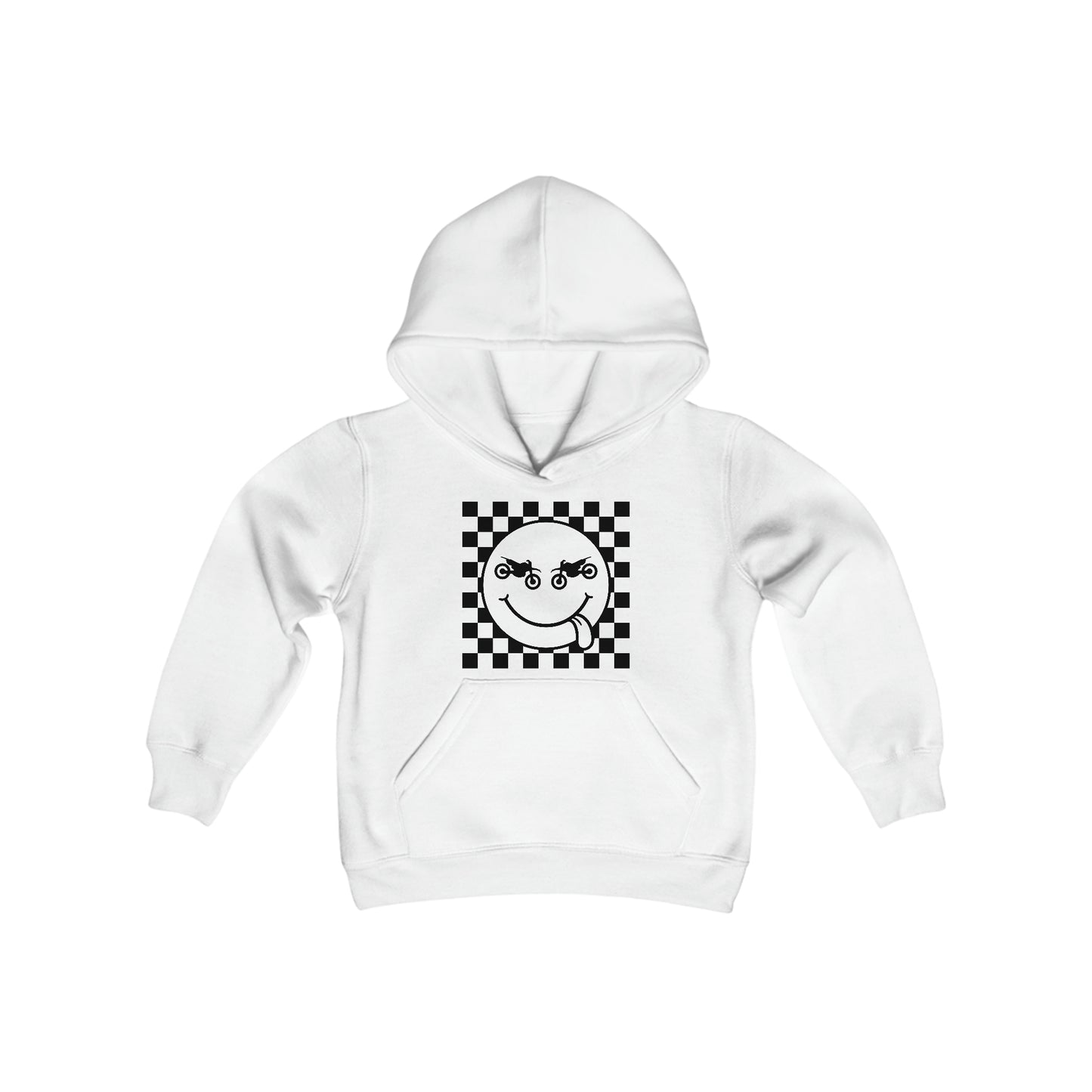 Race Flag Smile Face -Youth Hooded Sweatshirt
