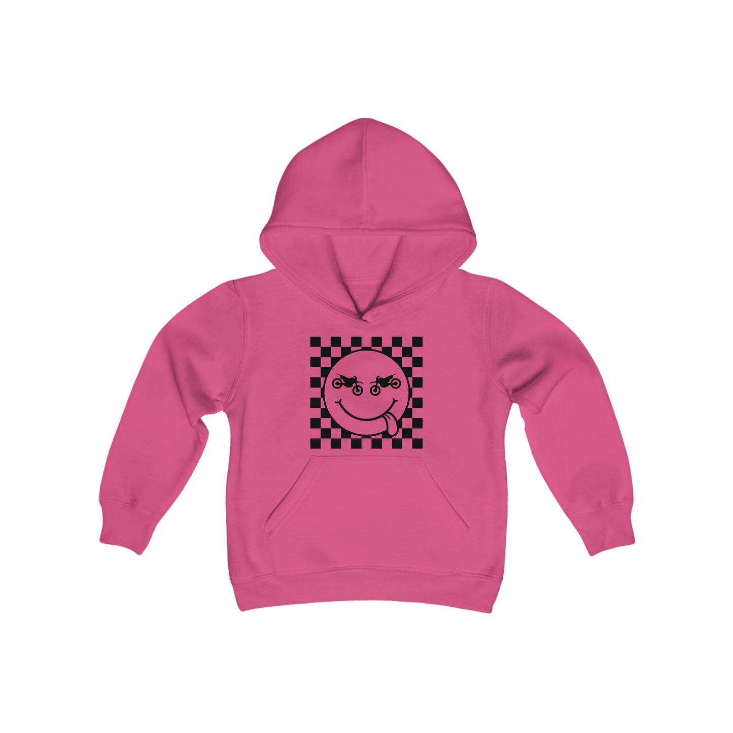 Race Flag Smile Face -Youth Hooded Sweatshirt