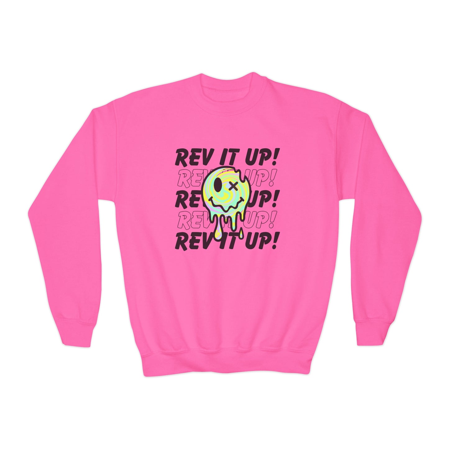 Rev It Up Retro Smiley -Youth Sweatshirt