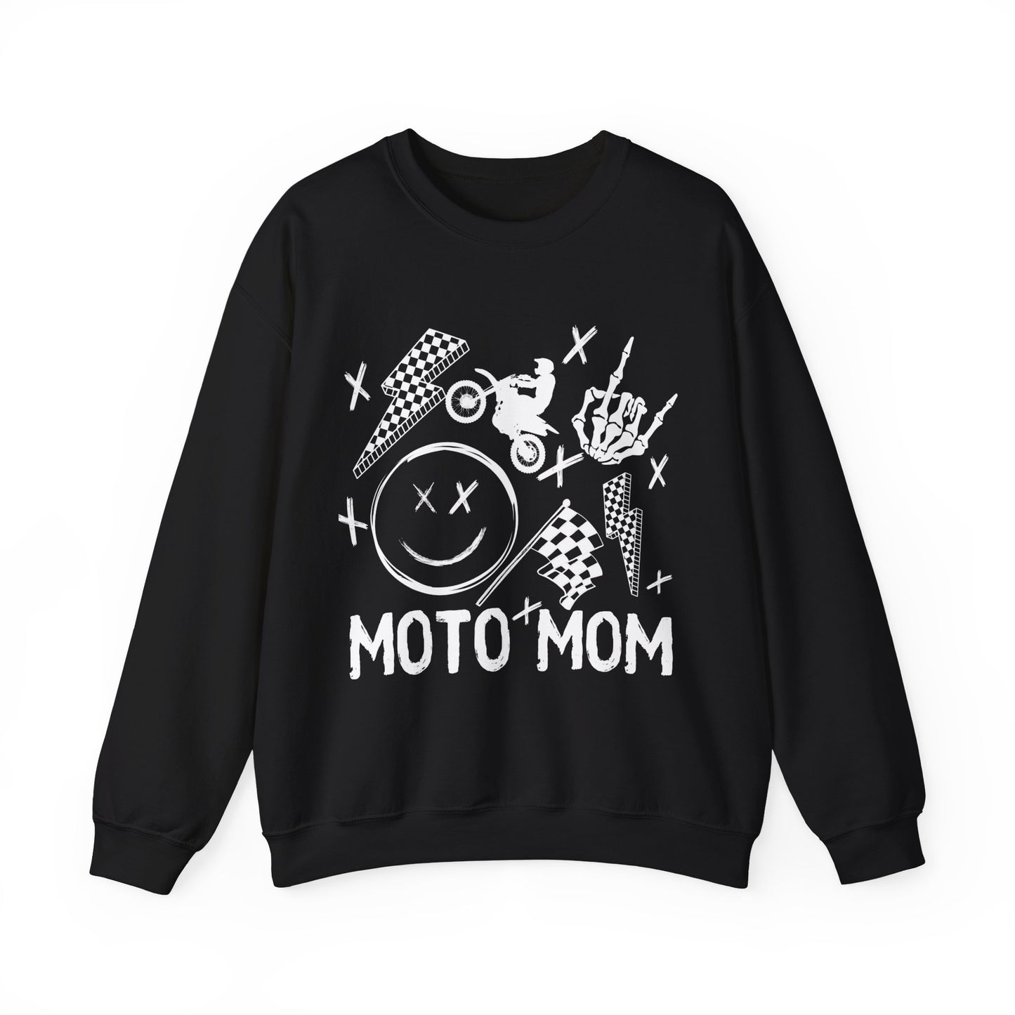 Moto Mom Collage- Adult Crewneck Sweatshirt