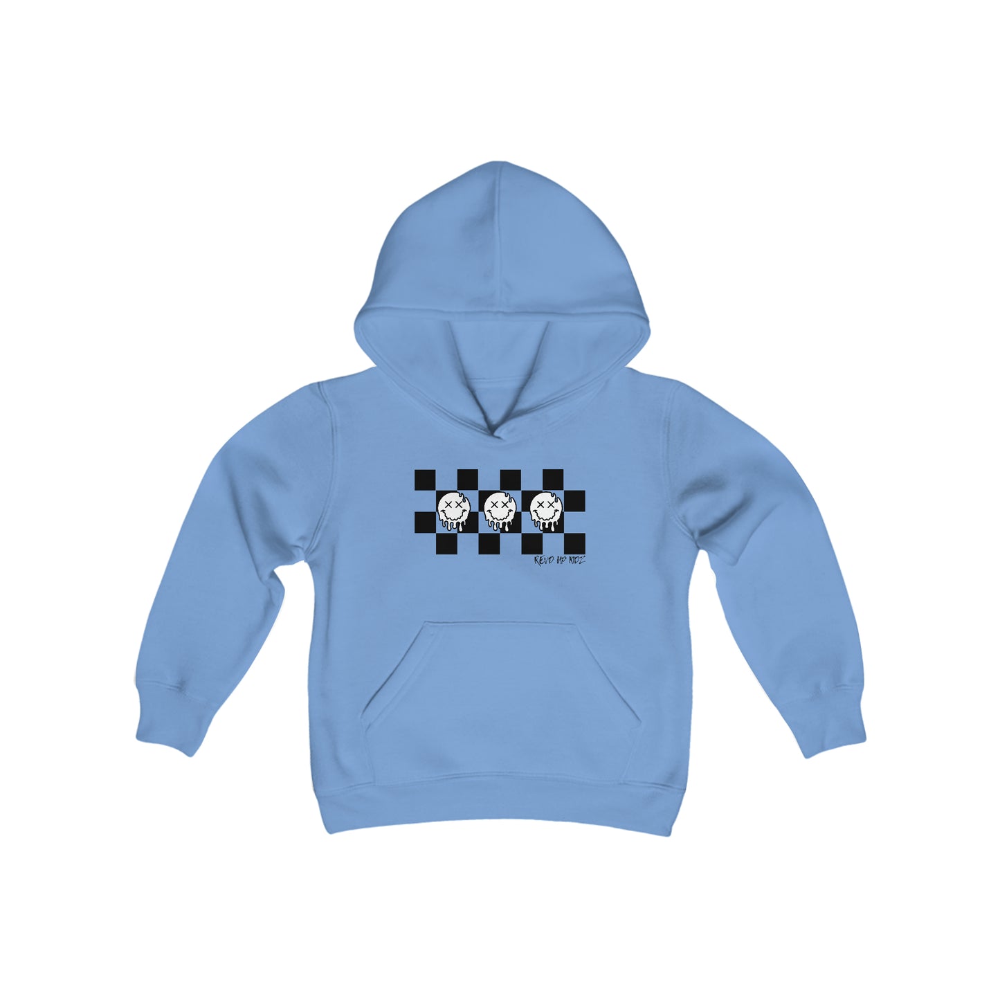 Checkered Smiley's- Youth Hooded Sweatshirt