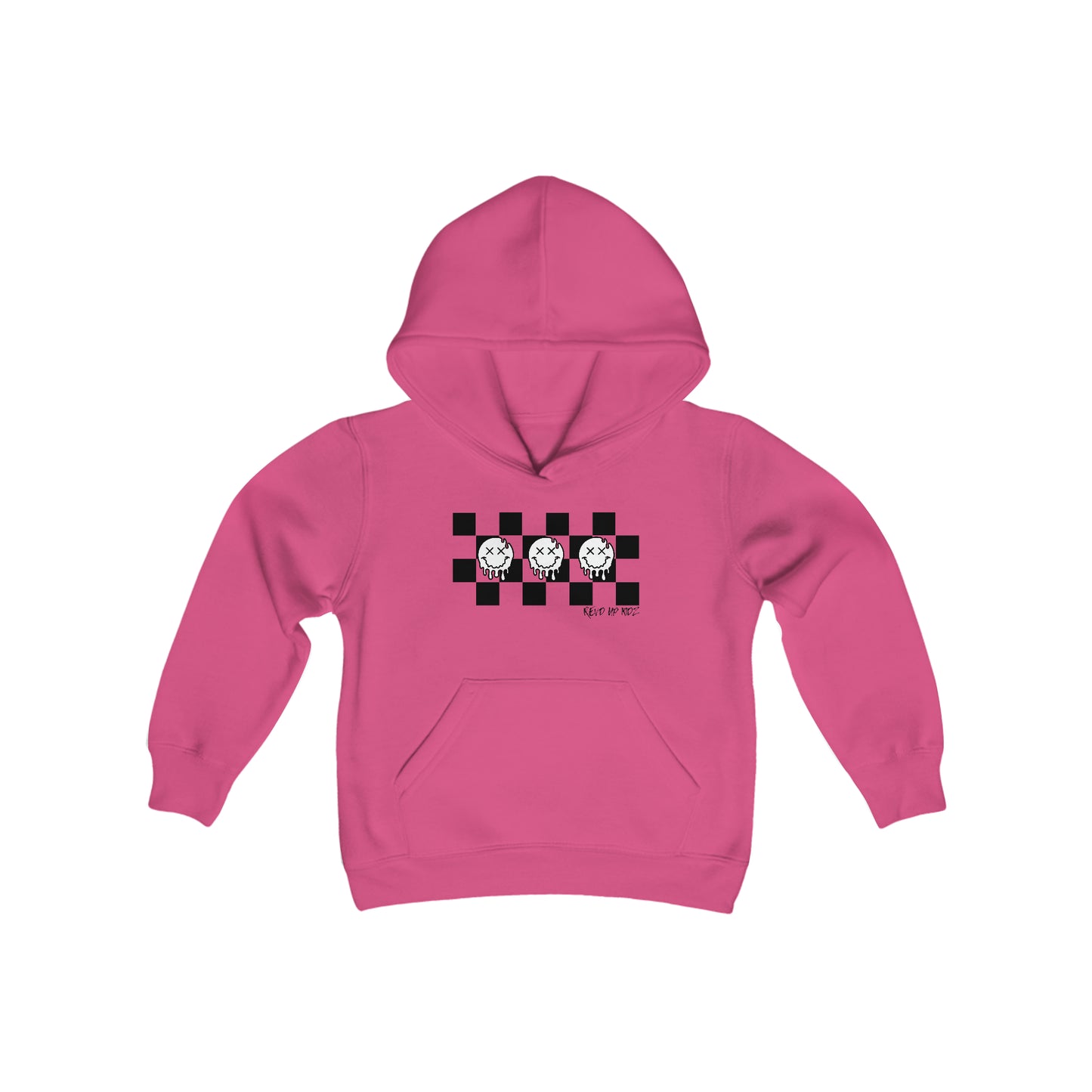 Checkered Smiley's- Youth Hooded Sweatshirt
