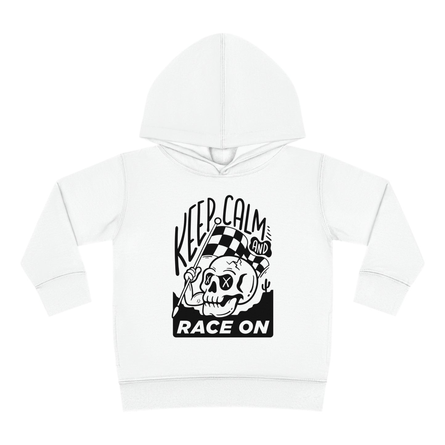 Keep Calm and Race On -Toddler Hooded Sweatshirt