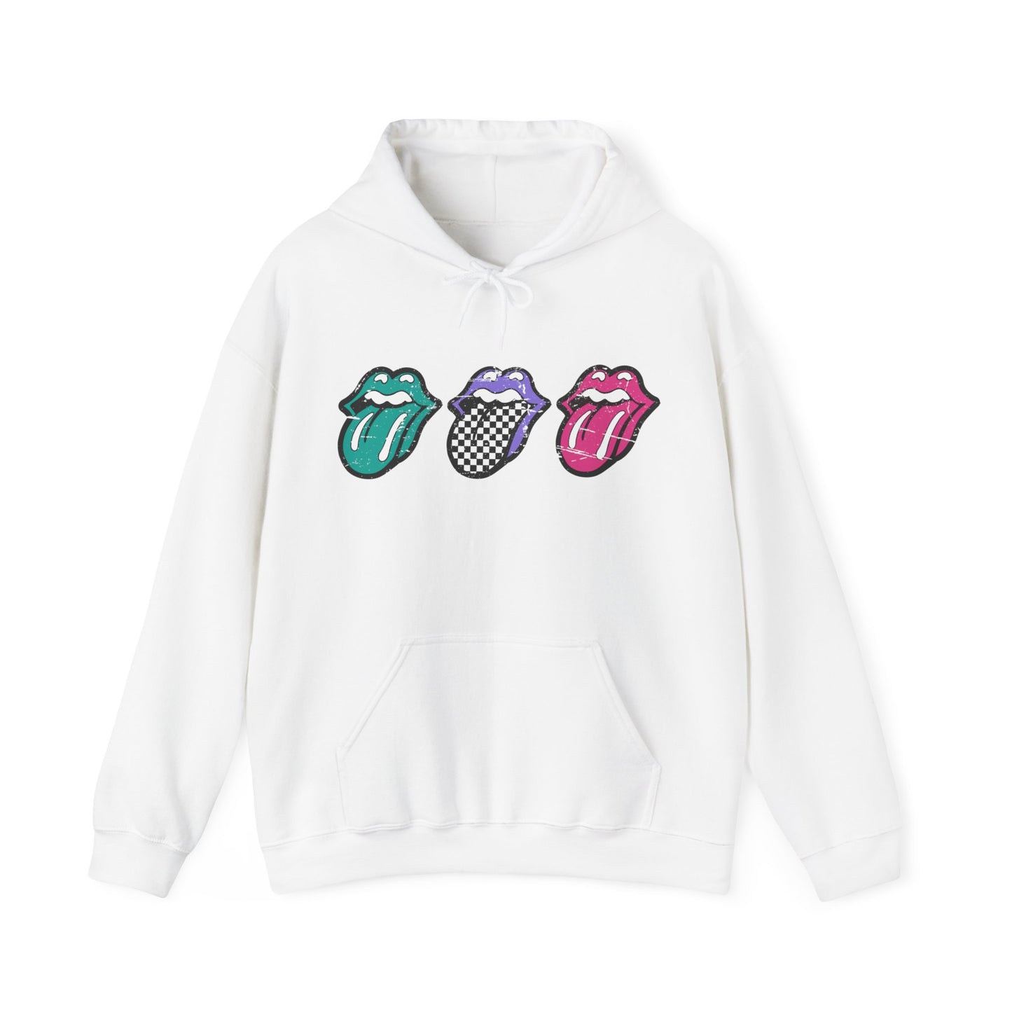 Checkered Tongue- Adult Hooded Sweatshirt