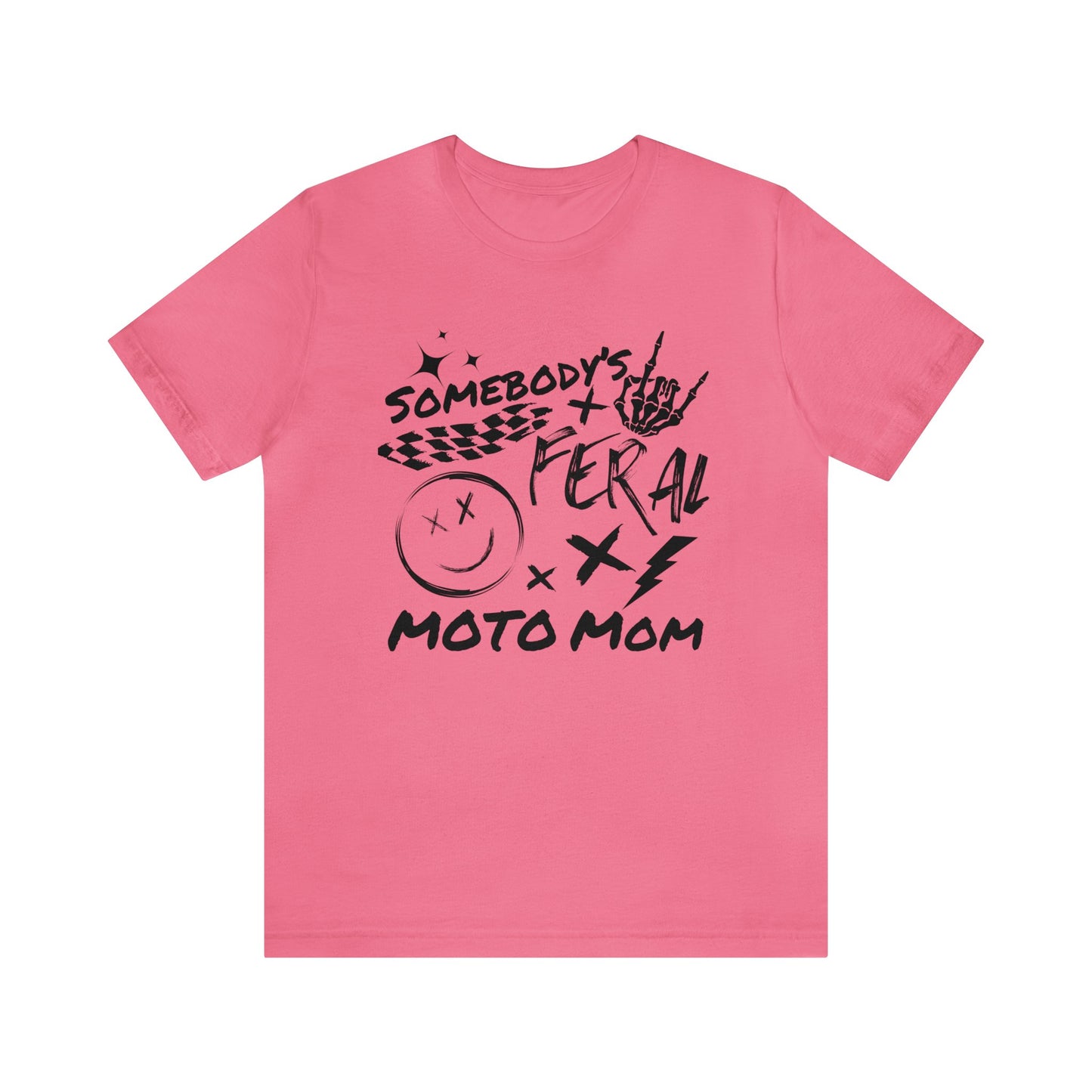 Somebody`s Feral Moto Mom- Adult T-Shirt