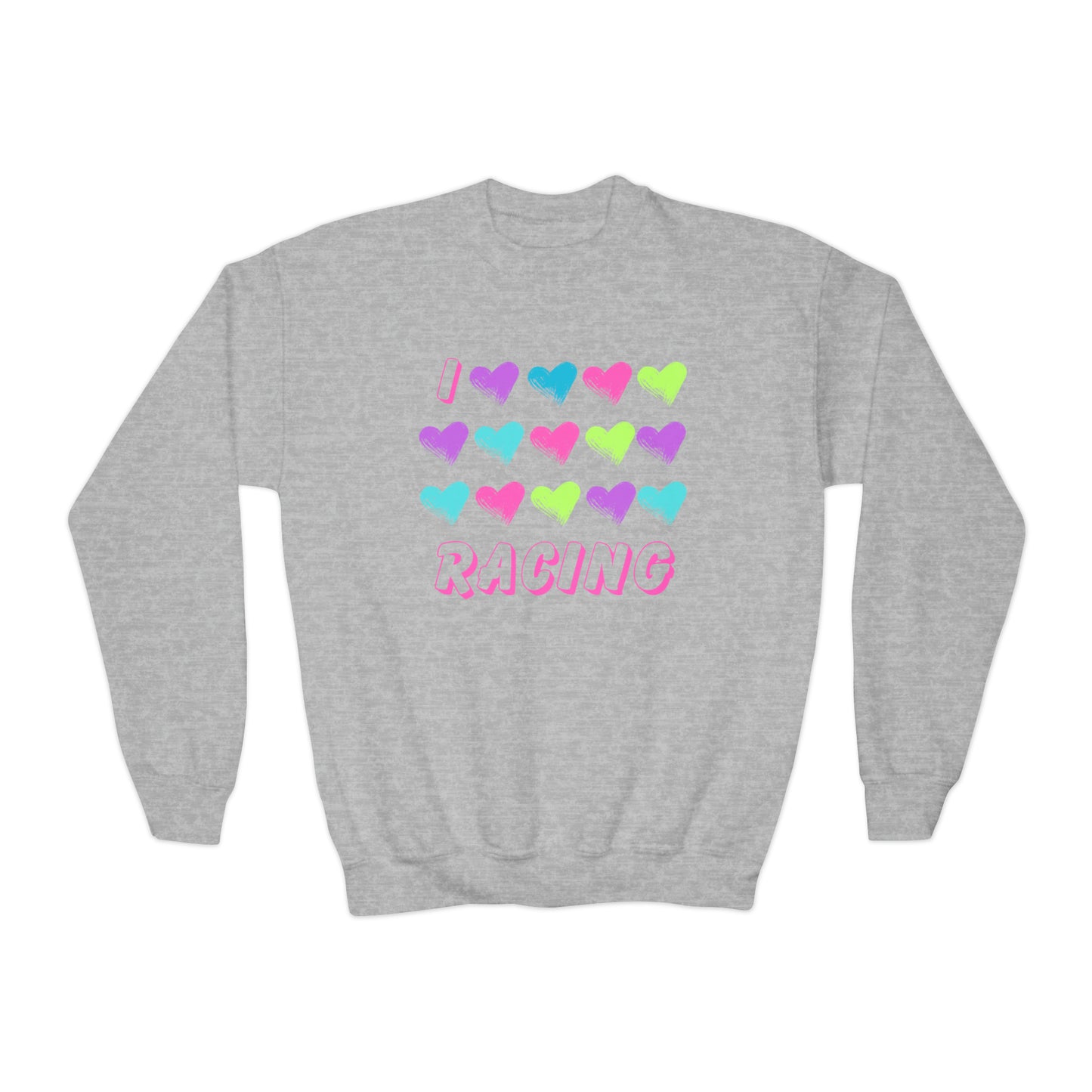 I Love Racing - Youth Crewneck Sweatshirt