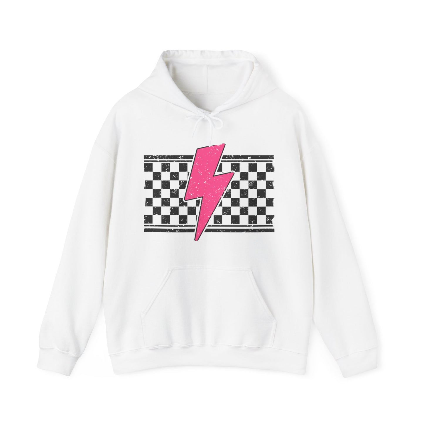 Pink Lightening Bolt- Adult Hooded Sweatshirt