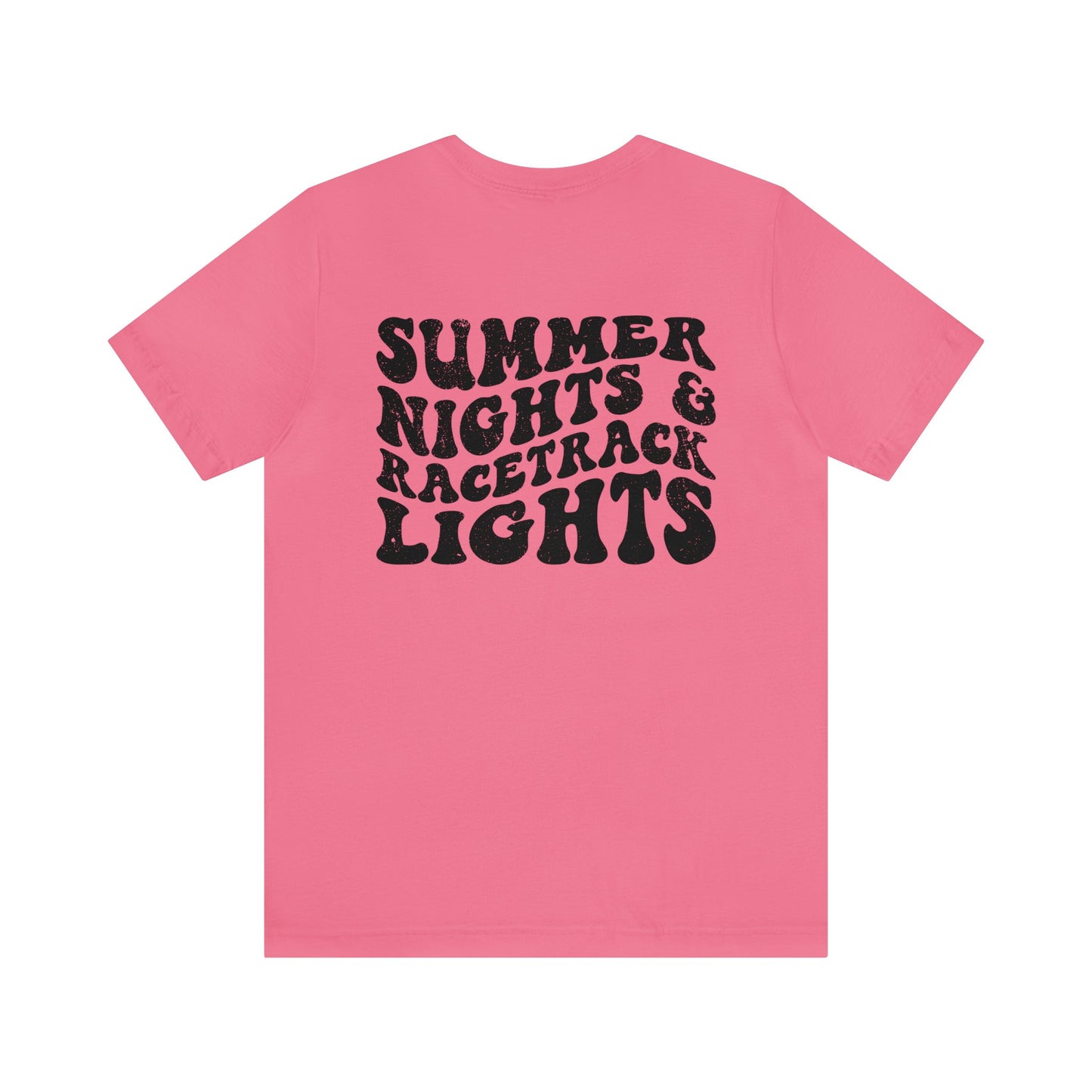 Summer Nights Race Track Lights- Adult T-Shirt