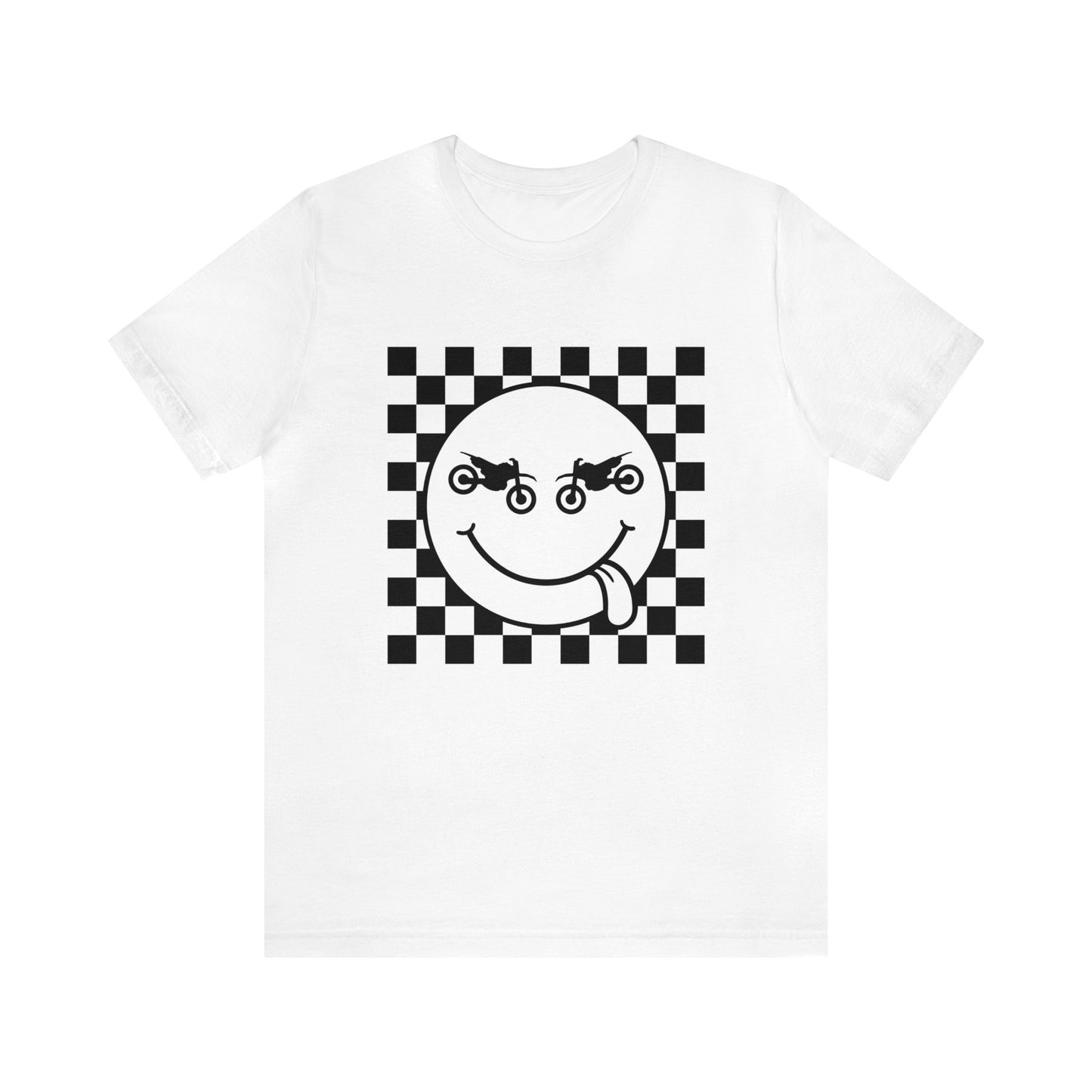 Race Flag Smile Face- Adult T-Shirt