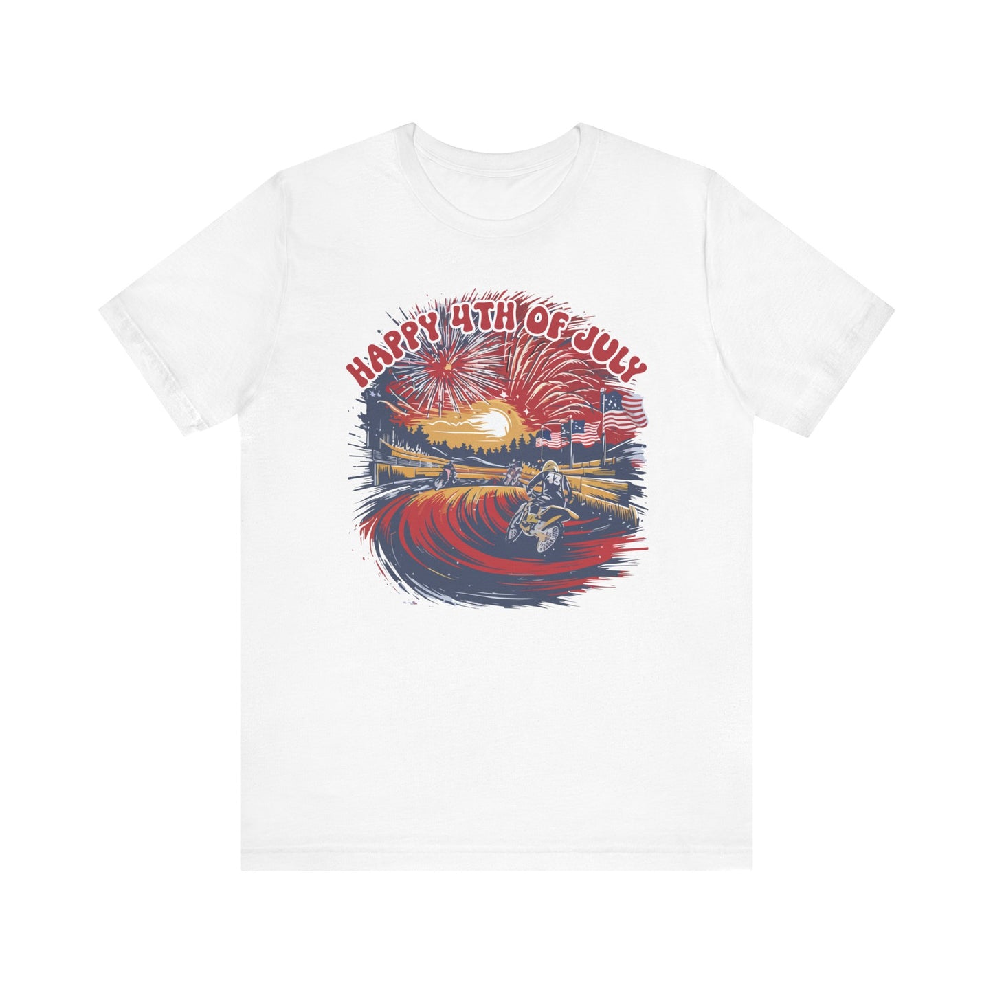Fourth of July Motocross- Adult T-Shirt