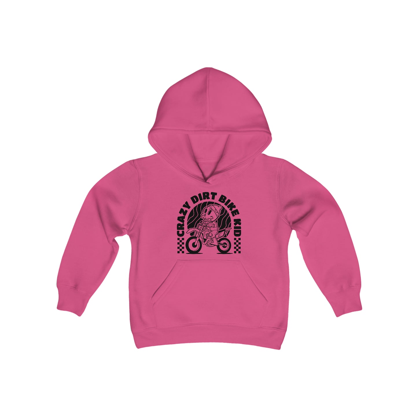 Crazy Dirt Bike Kid-Youth Hooded Sweatshirt