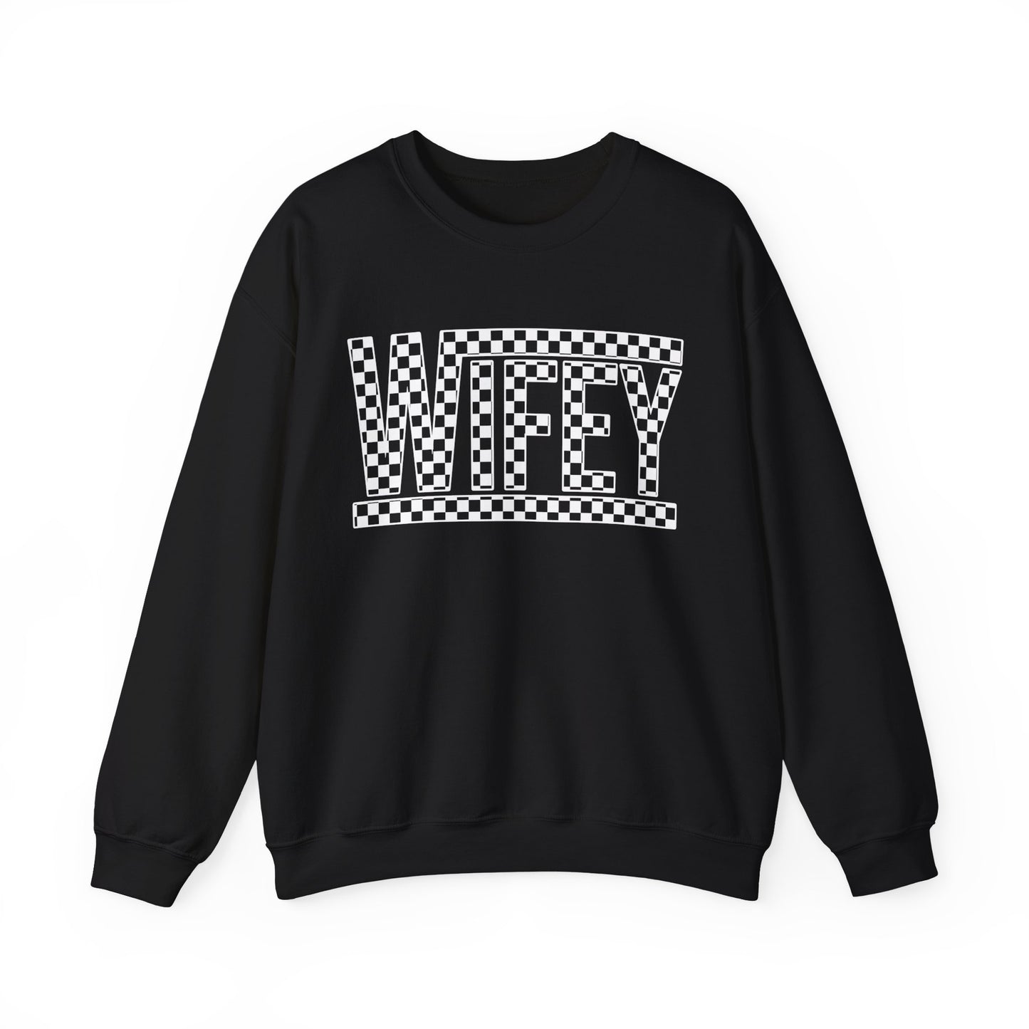 Checkered Wifey- Adult Crewneck Sweatshirt