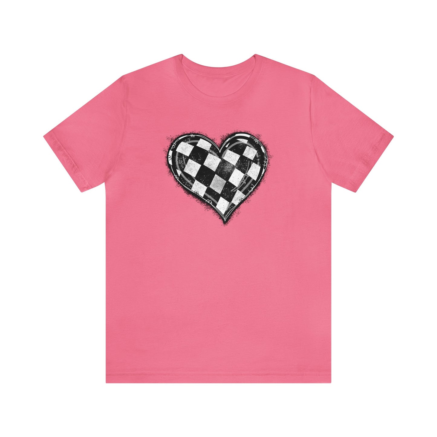 Checkered Heart- Adult T-Shirt