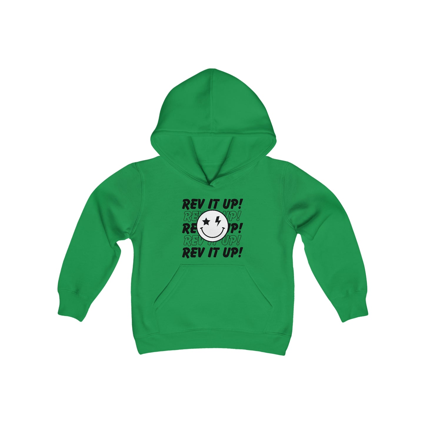 Rev It Up Smiley- Youth Hooded Sweatshirt