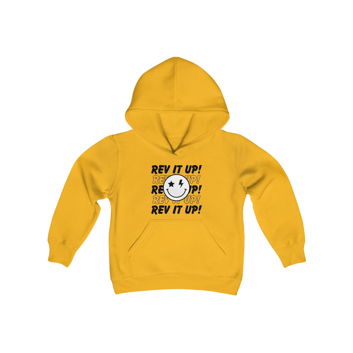 Rev It Up Smiley- Youth Hooded Sweatshirt