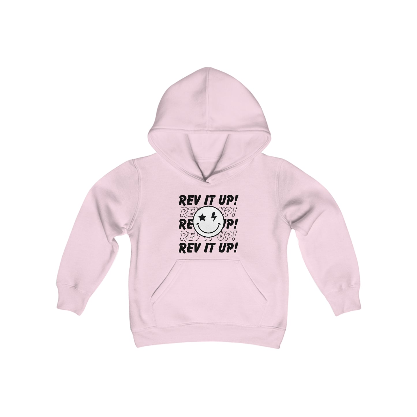 Rev It Up Smiley- Youth Hooded Sweatshirt