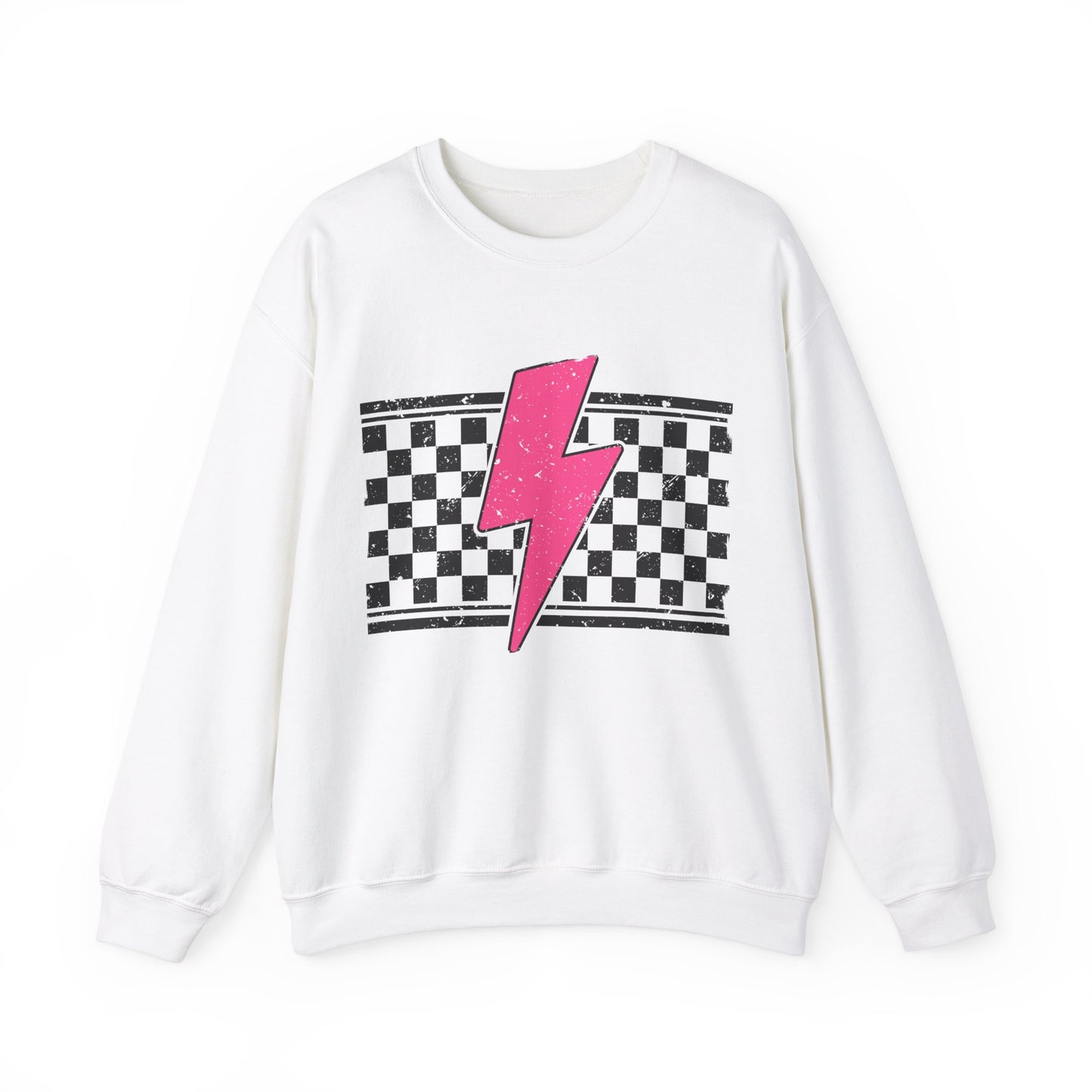 Pink Lightening Bolt- Adult Crewneck Sweatshirt