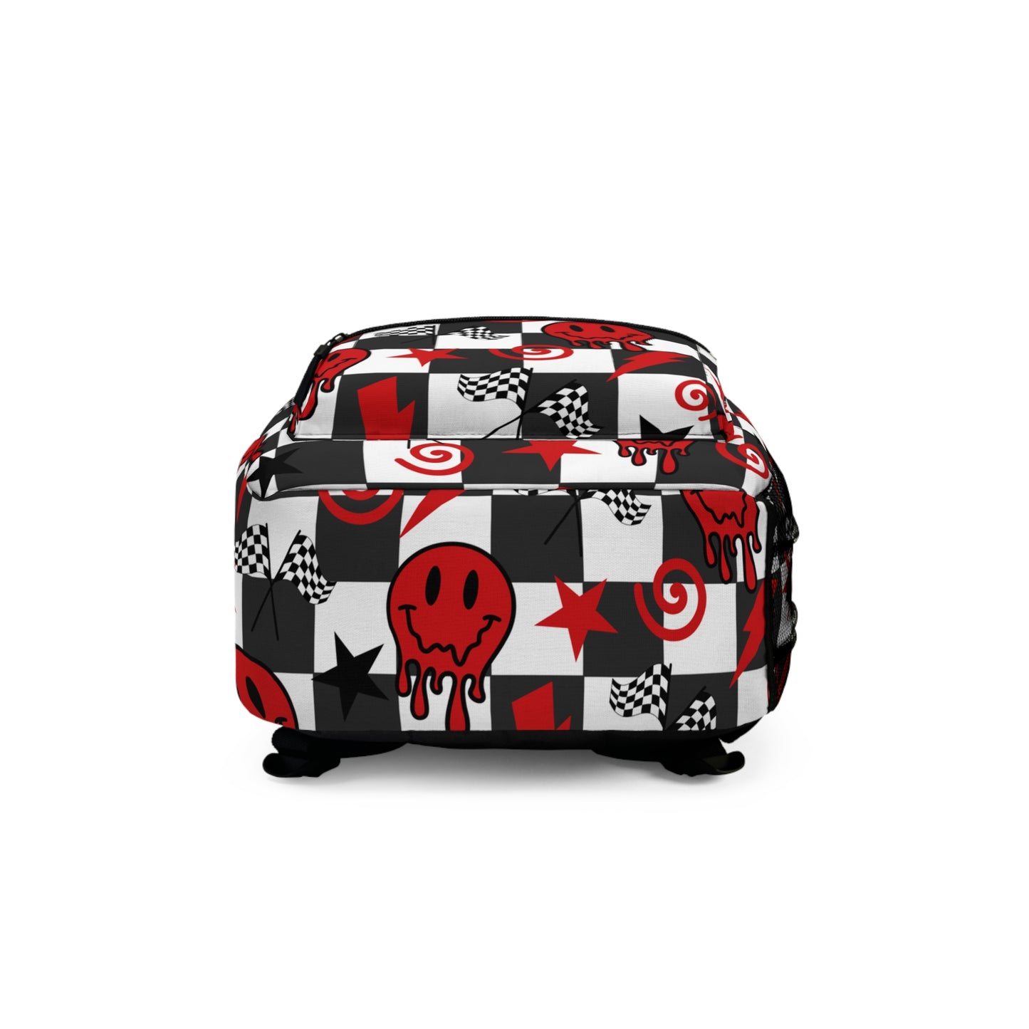 Black & Red Checkered Smiley - Backpack