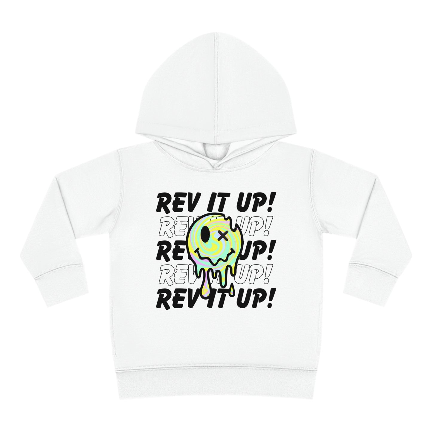 Rev It Up Retro Smiley -Toddler Hooded Sweatshirt