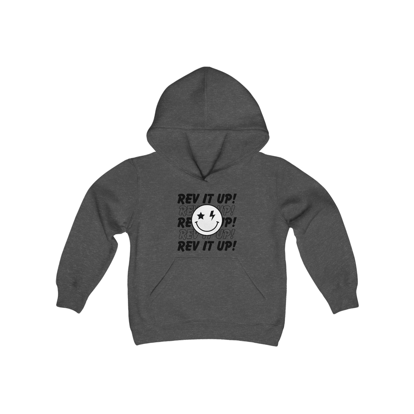 Rev It Up Smiley- Youth Hooded Sweatshirt