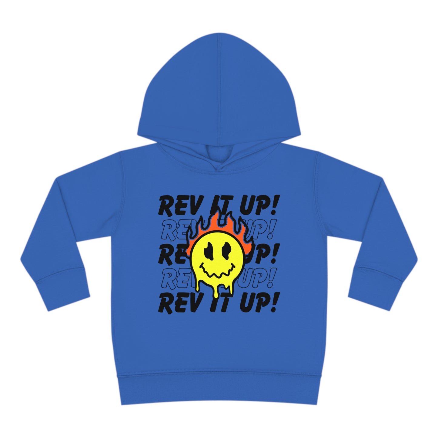 Rev It Up Flame Smiley -Toddler Hooded Sweatshirt