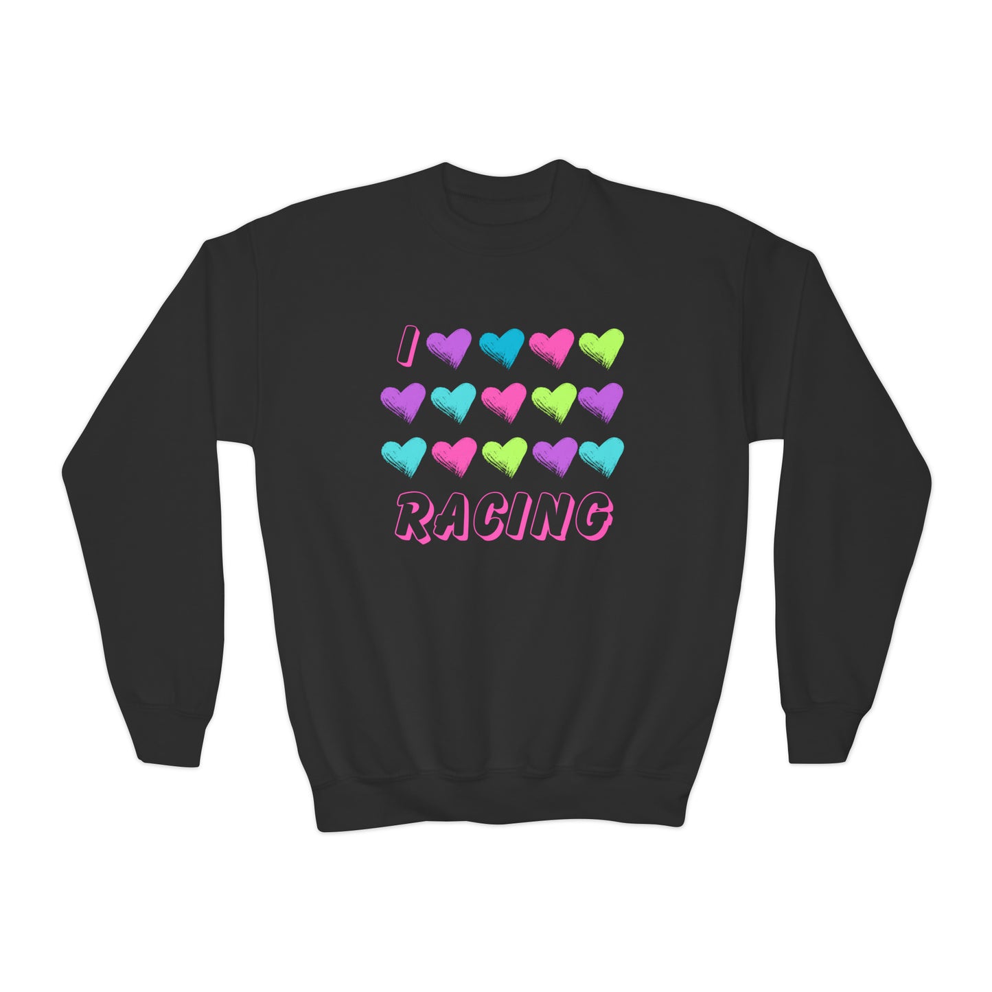 I Love Racing - Youth Crewneck Sweatshirt
