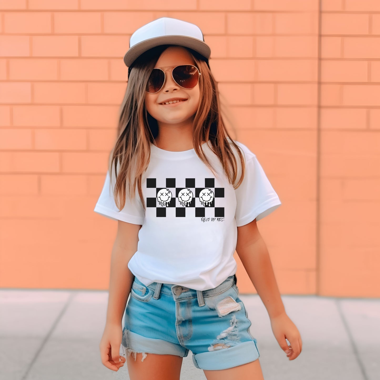 Checkered Smiley's- Youth T-Shirt