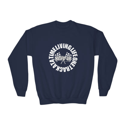 Living Life One Track At A Time White Rev'd Up Clothing - Youth Sweatshirt
