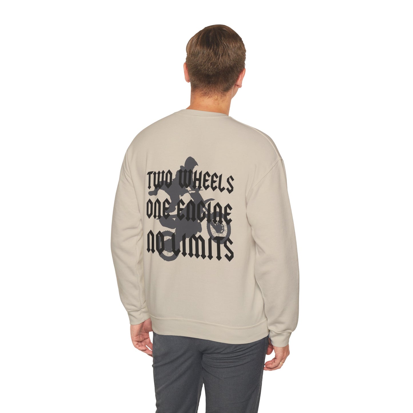 Two Wheels No Limits- Adult Crewneck Sweatshirt