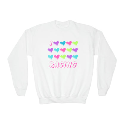 I Love Racing - Youth Crewneck Sweatshirt