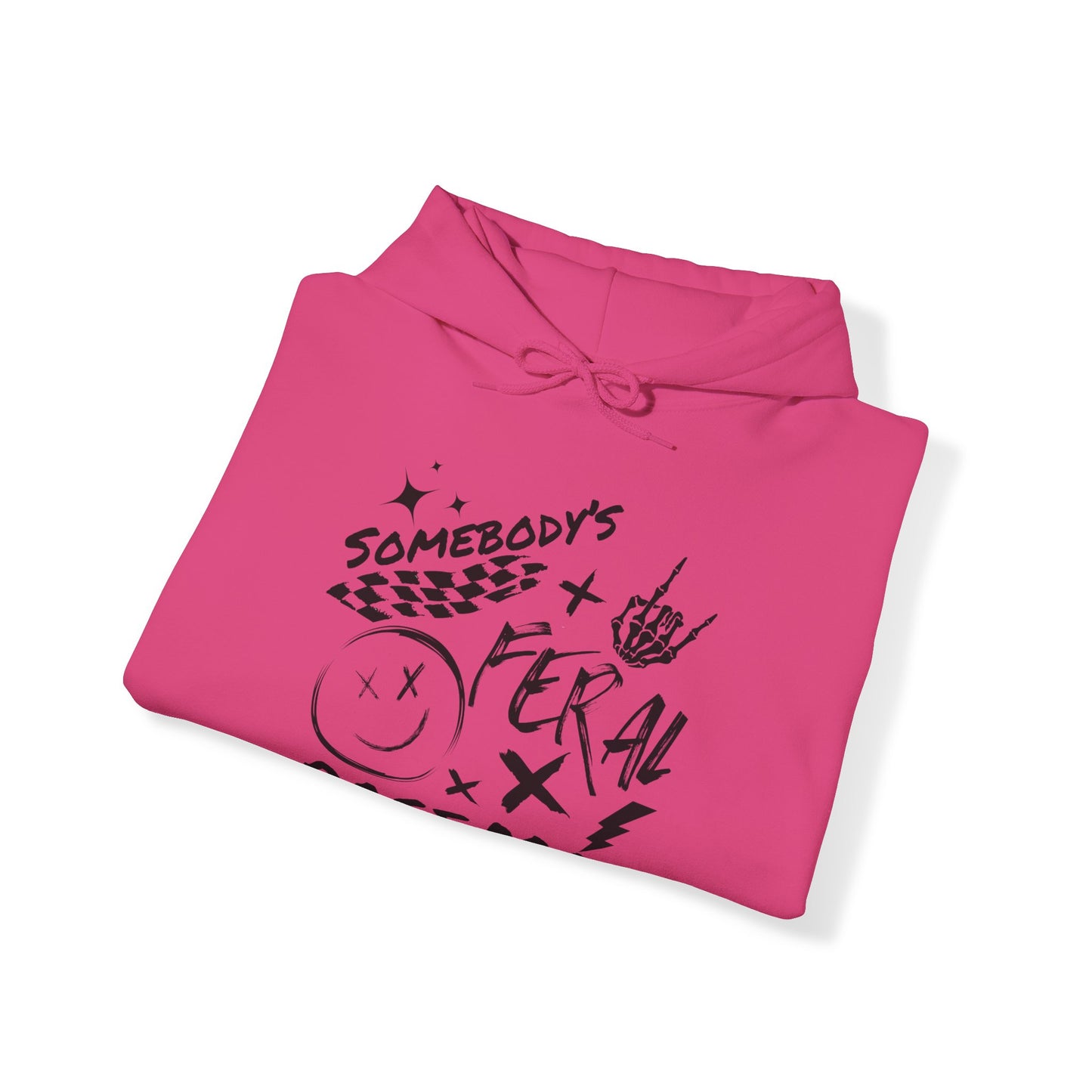 Somebody`s Feral Race Mom- Adult Hooded Sweatshirt