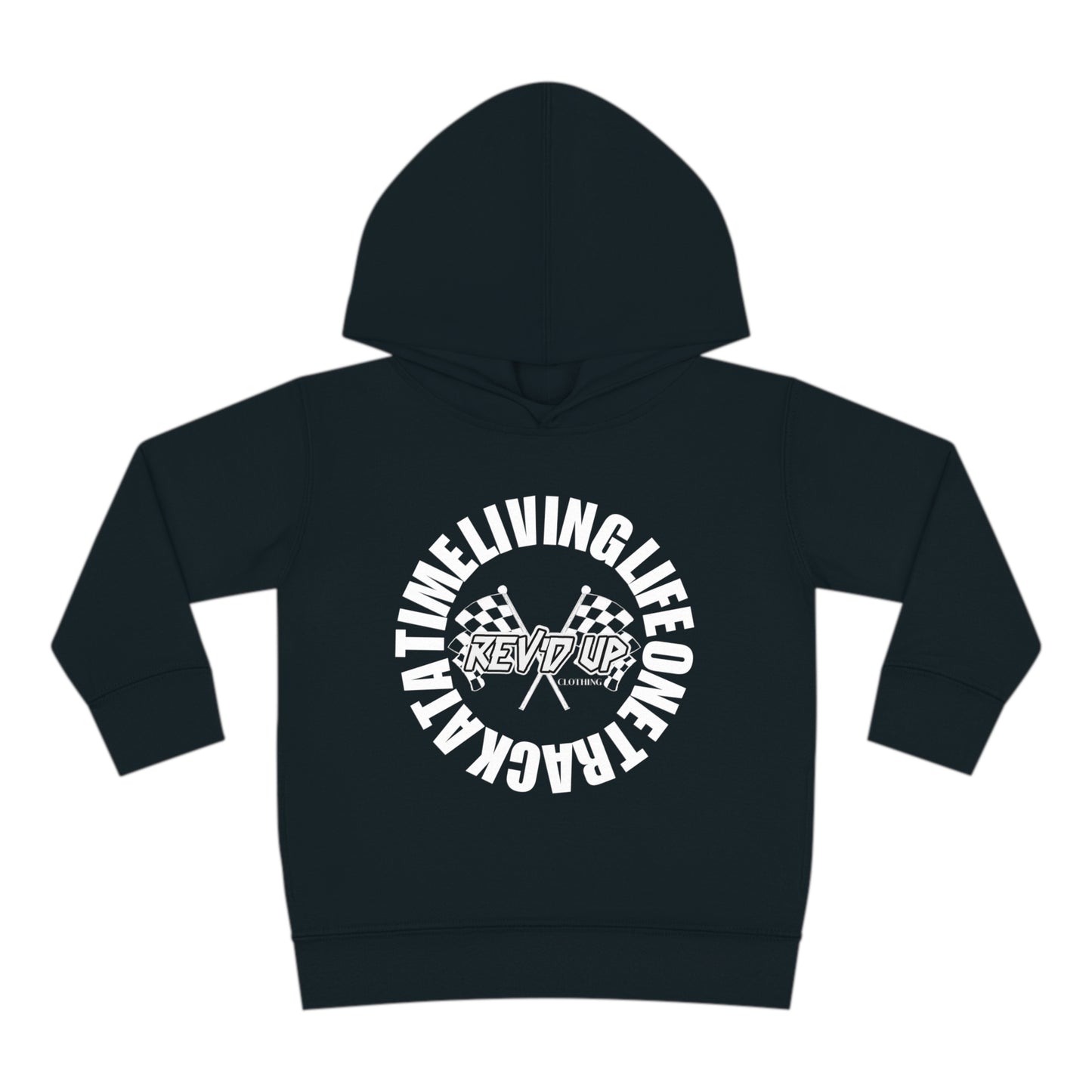 Living Life One Track At A Time White Rev'd Up Clothing - Toddler Hooded Sweatshirt