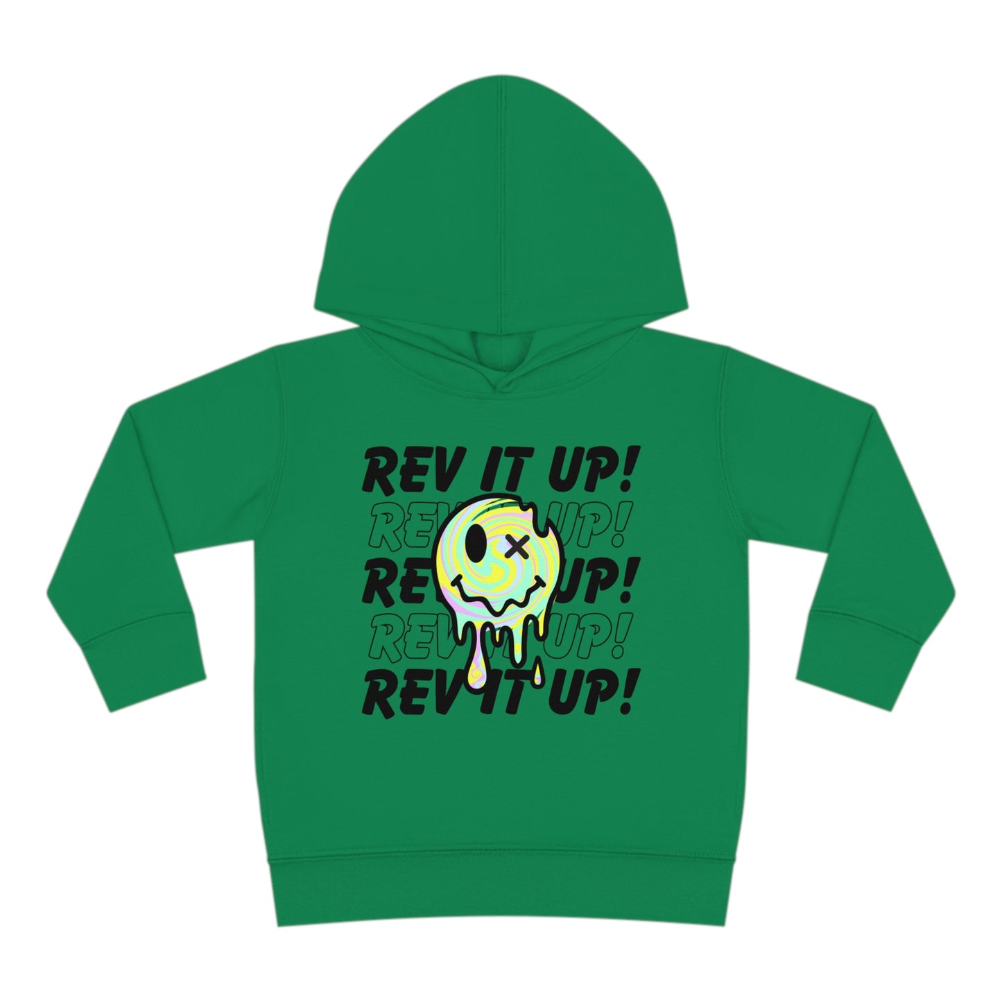Rev It Up Retro Smiley -Toddler Hooded Sweatshirt