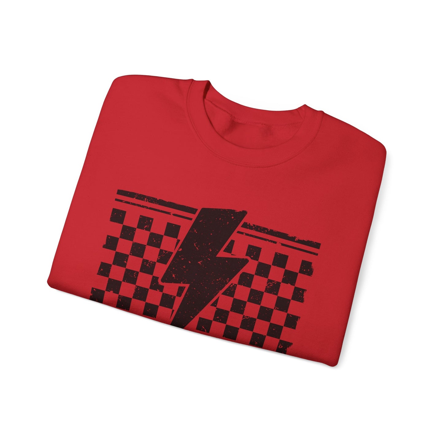 Grunge Checkered Lightning Bolt- Adult Sweatshirt