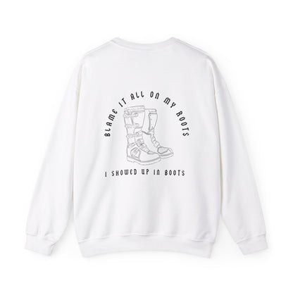 Blame It All On My Roots Black Font- Adult Crewneck Sweatshirt