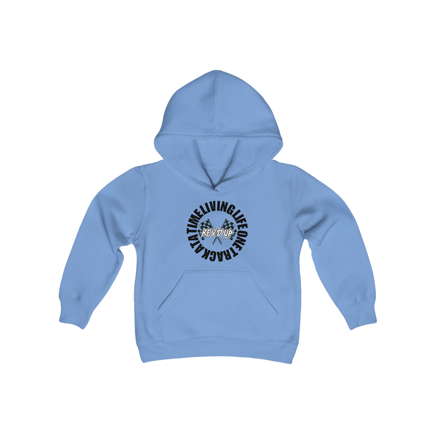 Living Life One Track At A Time Black Rev'd Up Clothing - Youth Hooded Sweatshirt