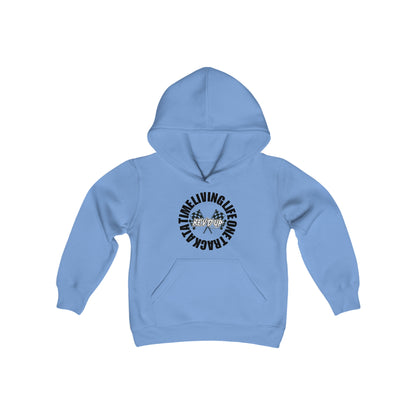 Living Life One Track At A Time Black Rev'd Up Clothing - Youth Hooded Sweatshirt