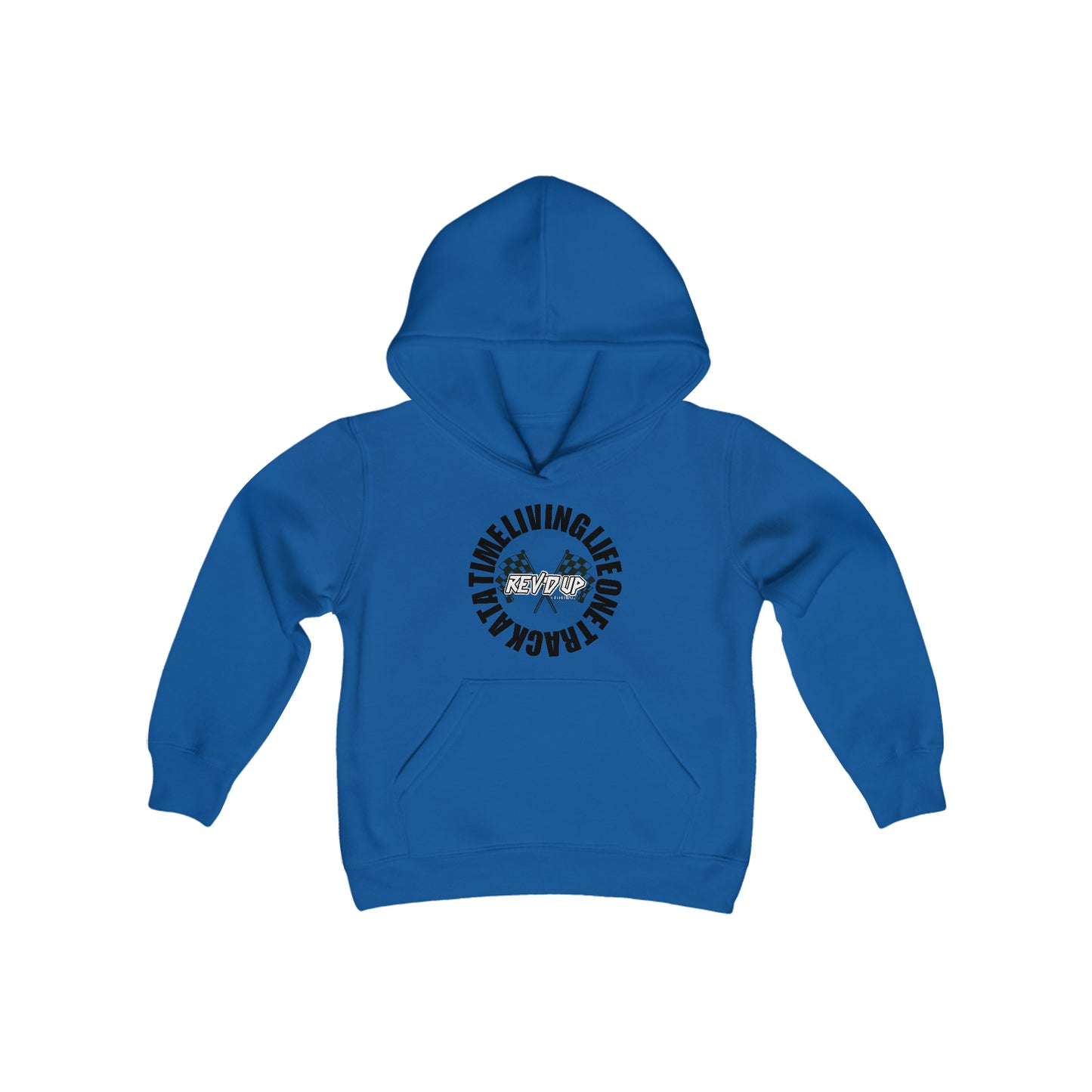 Living Life One Track At A Time Black Rev'd Up Clothing - Youth Hooded Sweatshirt