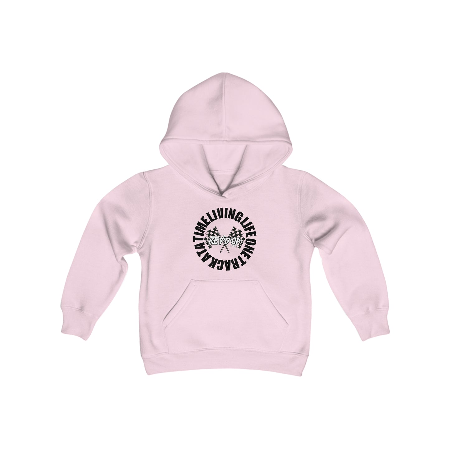 Living Life One Track At A Time Black Rev'd Up Clothing - Youth Hooded Sweatshirt