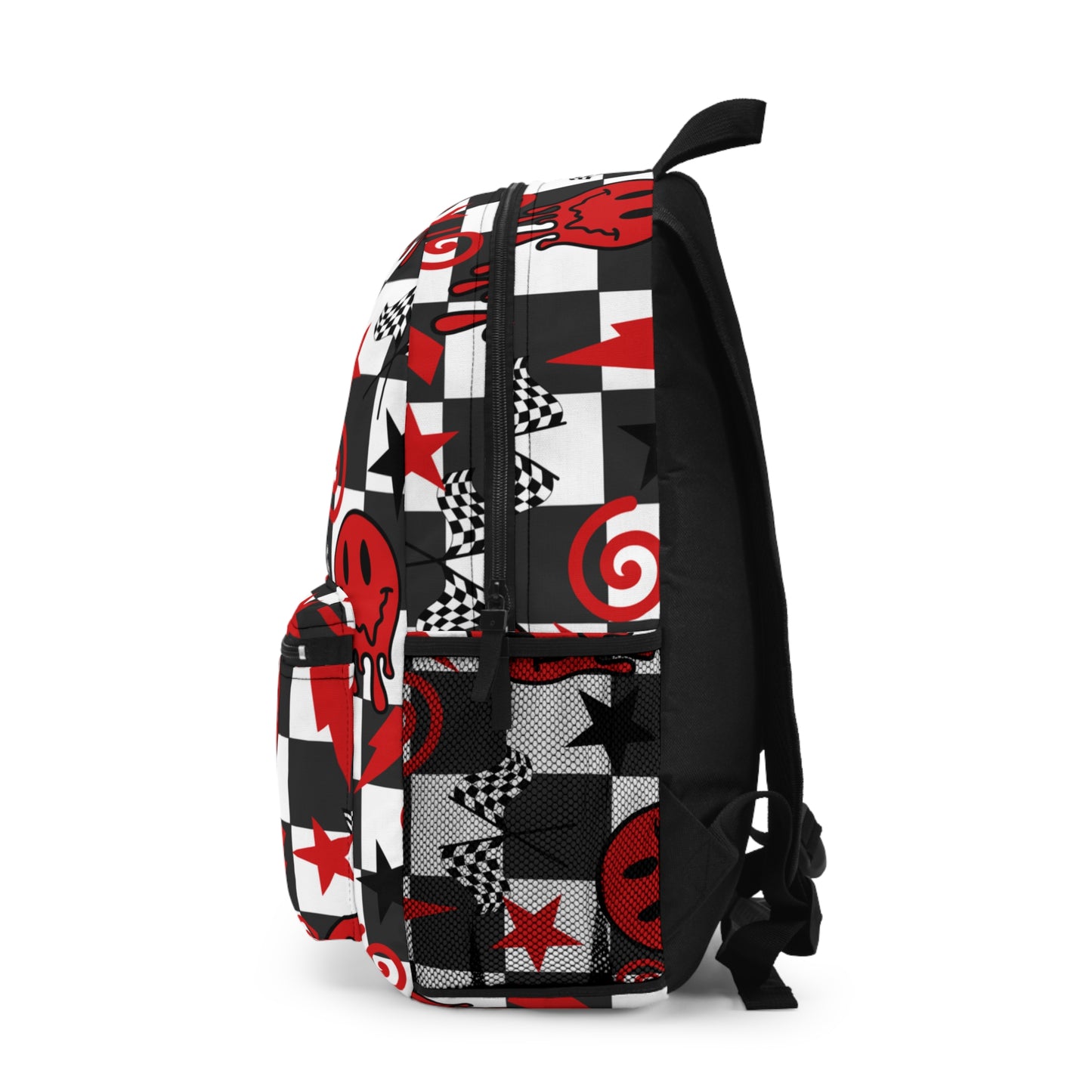 Black & Red Checkered Smiley - Backpack