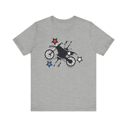 Red White And Blue Dirtbike- Adult T-Shirt