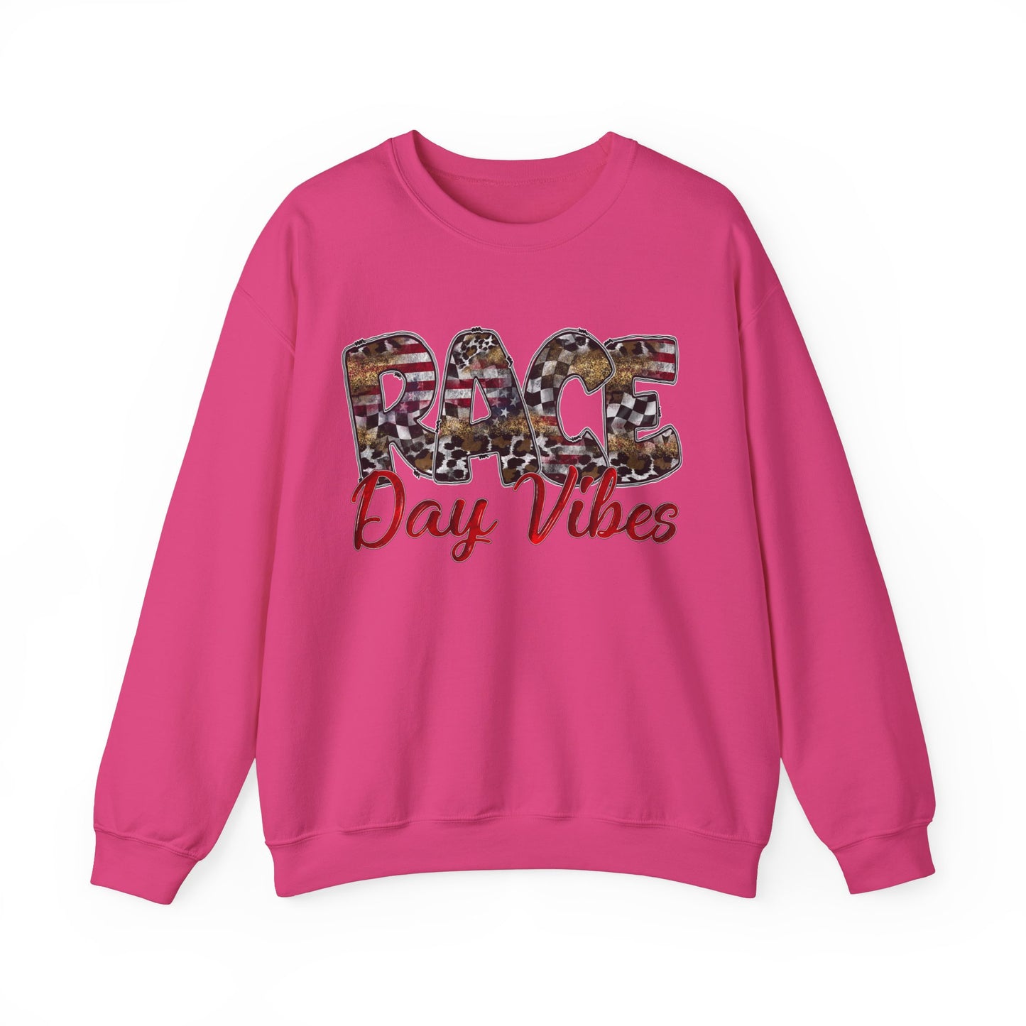 Race Day Vibes Wild American- Adult Crewneck Sweatshirt