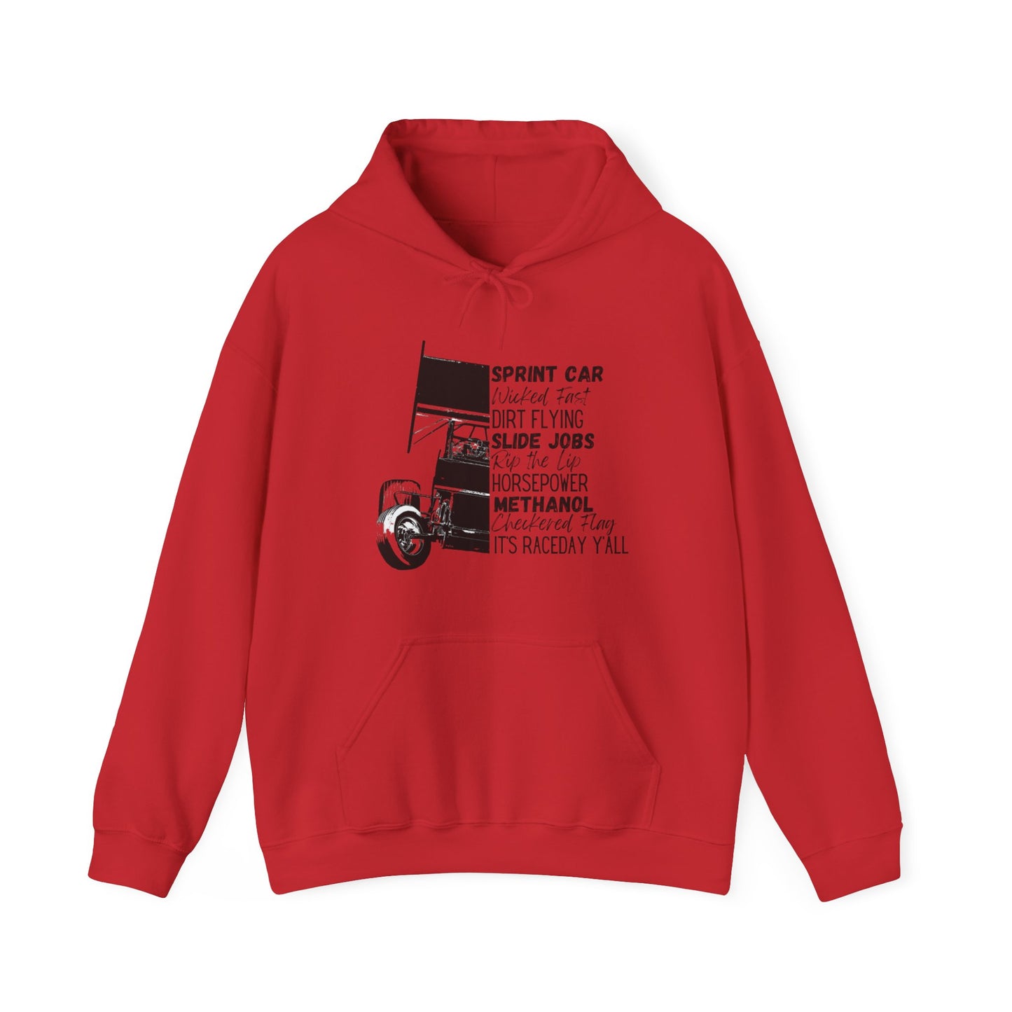 Race Day Sprint Car- Adult Hooded Sweatshirt
