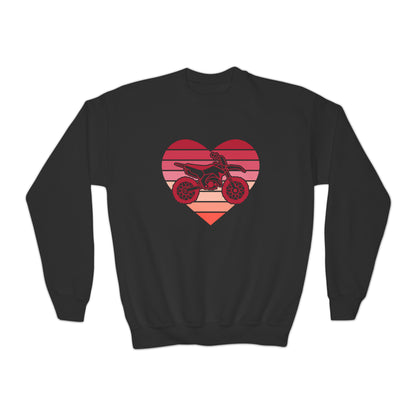 Heart Motorcycle - Youth Crew Sweatshirt