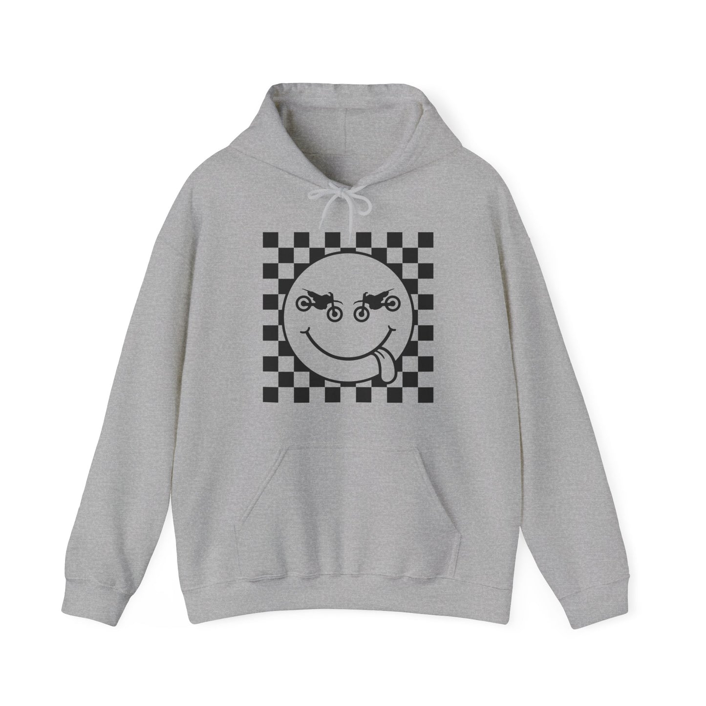 Race Flag Smile Face- Adult Hooded Sweatshirt