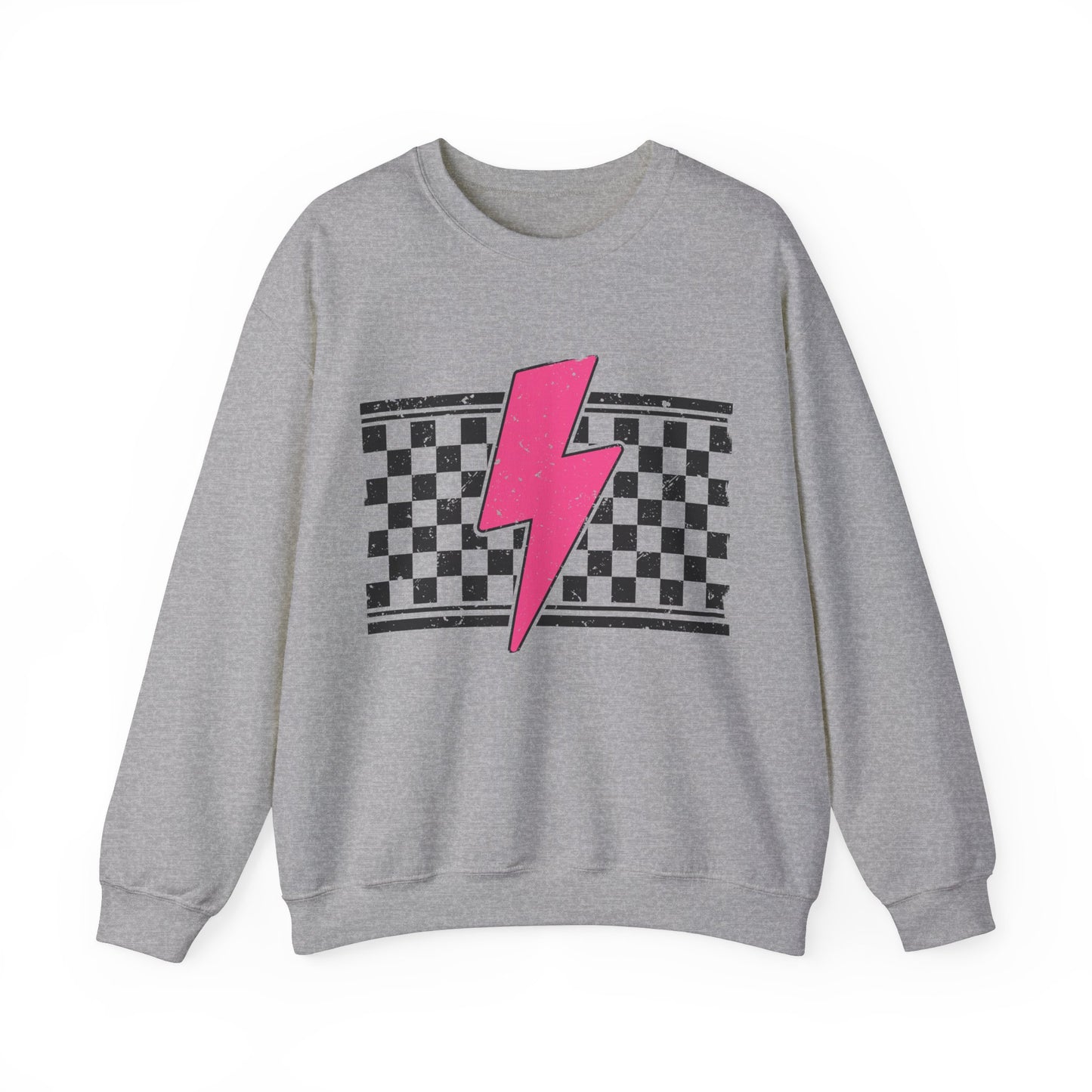 Pink Lightening Bolt- Adult Crewneck Sweatshirt