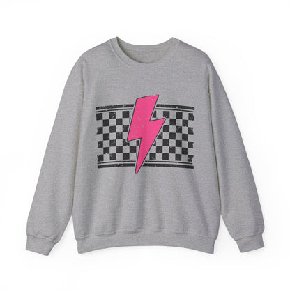 Pink Lightening Bolt- Adult Crewneck Sweatshirt