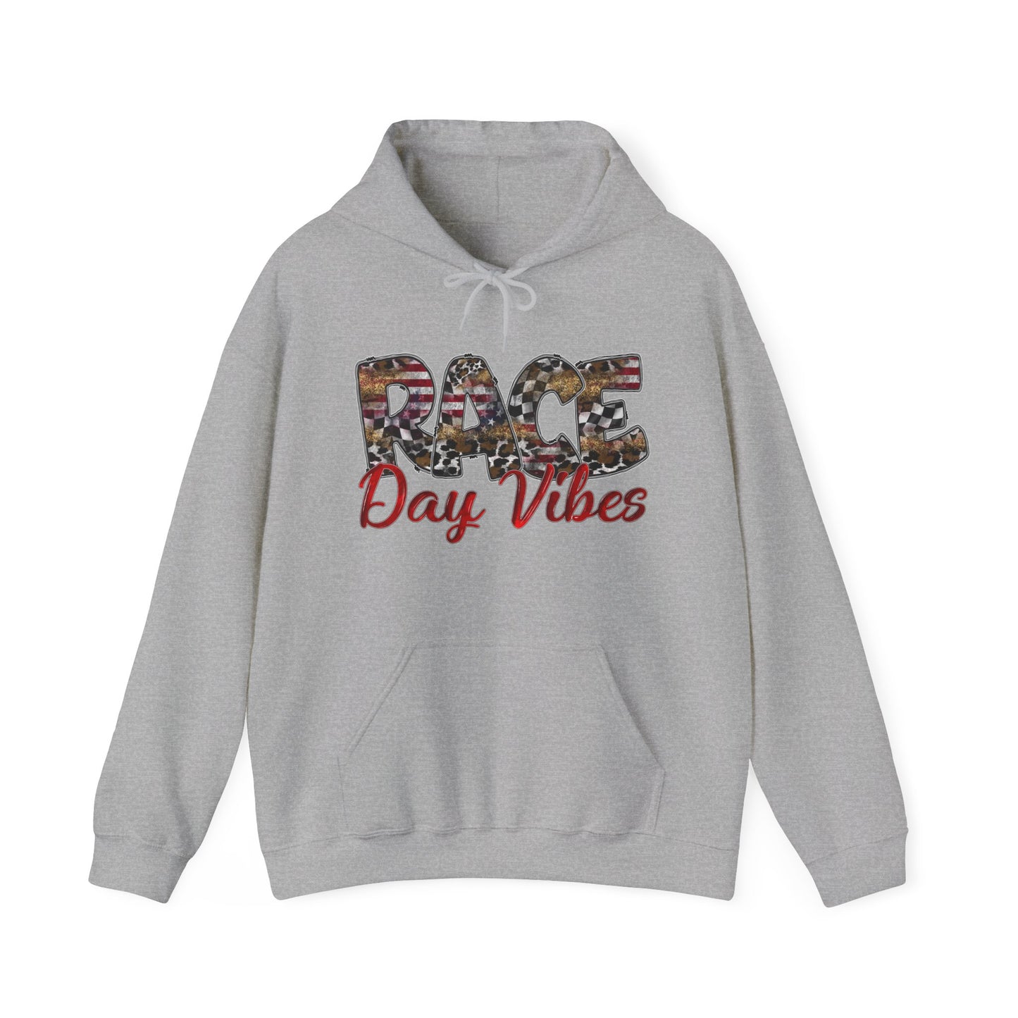 Race Day Vibes Wild American- Adult Hooded Sweatshirt